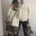 Couple Matching V-neck Long-sleeve Top