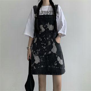 Splatter Print Denim Jumper Dress