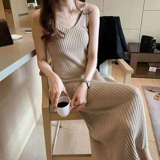 Knit Midi Spaghetti Strap Dress
