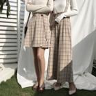 Checked Wide Leg Pants / Checked A-line Skirt