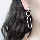 Non-matching Faux Pearl Irregular Hoop Dangle Earring 0043 - 1 Pair - Non Matching - Gold - One Size