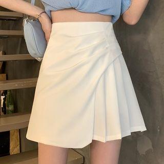 Pleated Shirred A-line Skirt