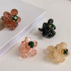 Set Of 4: Flower Faux Crystal Hair Clamp