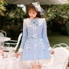 Peter Pan Collar Lace Trim Coatdress