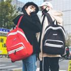 Nylon Contrast-trim Zip Backpack