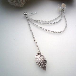 Dangling Leaf Ear Chain (single)