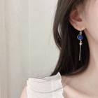 925 Sterling Silver Bead & Star Dangle Earring 1 Pair - Threader Earrings - Planet & Star - One Size