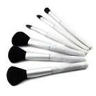 Set Of 6: Printed Makeup Brush Silver - One Size