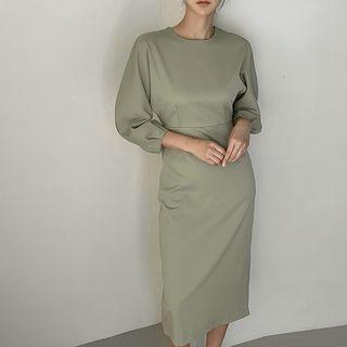 Dolman-sleeve Long Pencil Dress