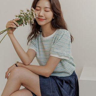 Ringer Stripe Tweed Top