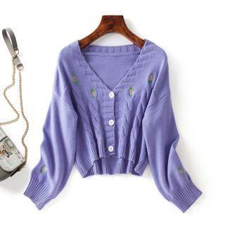 Floral Cardigan Purple - One Size