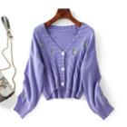 Floral Cardigan Purple - One Size