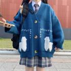 Sheep Print Cardigan / Plain Shirt / Long-sleeve T-shirt