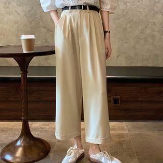Elbow-sleeve Lace Top / Crop Wide Leg Pants
