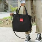 Applique Nylon Tote Bag With Shoulder Strap