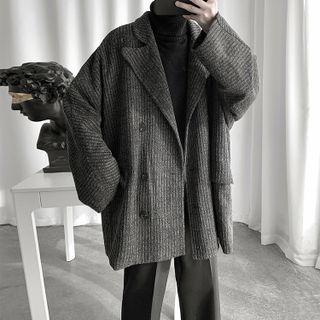 Double-breasted Ribbed Coat