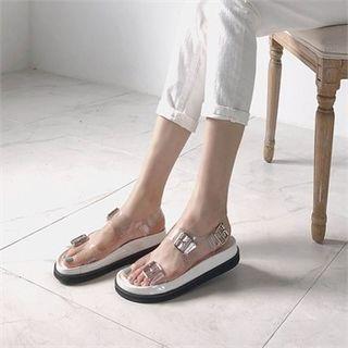 Clear-strap Belted-detail Sandals