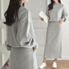 Set: Brushed-fleece Pullover + Long Skirt