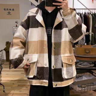 Plaid Button-up Oversize Jacket
