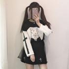 Print Colour Block Long-sleeve Dress