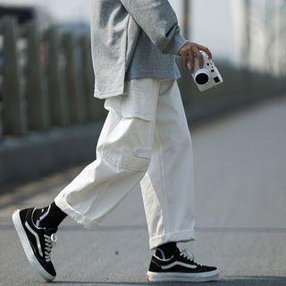 Pocket Detail Cargo Straight Leg Pants