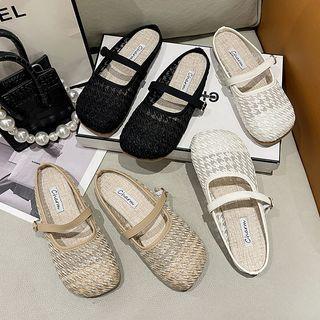 Houndstooth Flat Mules