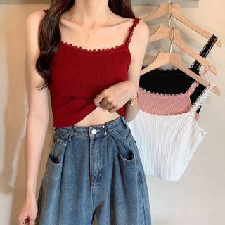 Lace-trim Plain Suspender Top