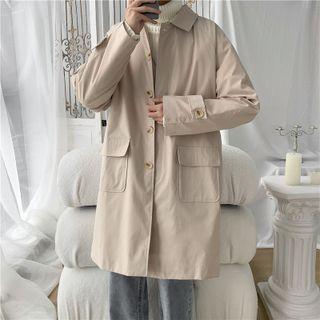 Plain Flap Pocket Trench Coat