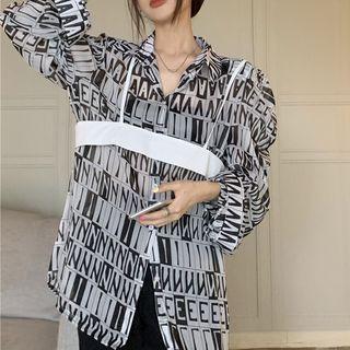 Lettering Shirt / Cropped Camisole Top