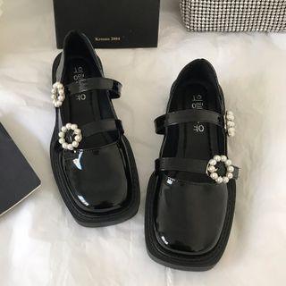 Square Toe Patent Mary Jane Shoes