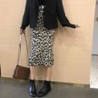 Leopard Slim-fit Skirt As Figure - One Size