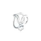 Simple Creative Line Adjustable Split Ring Silver - One Size