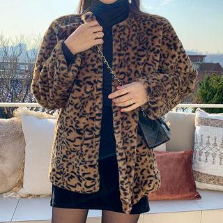 Leopard Print Faux-fur Jacket