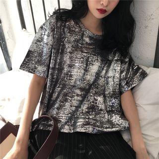 Short-sleeve Metallic T-shirt