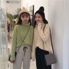 Turtleneck Cable Knit Sweater / Cropped Drawstring Pants