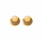 Glaze Bead Alloy Earring E2358 - 1 Pair - Gold - One Size