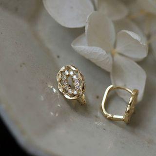 Oval Rhinestone Clip-on Earring