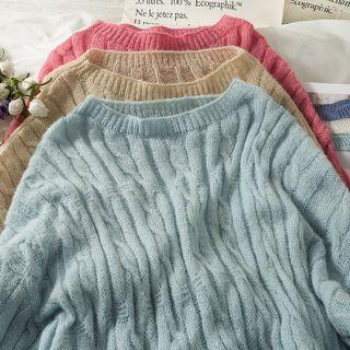 Lightweight Cable-knit Loose Long Top