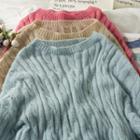 Lightweight Cable-knit Loose Long Top