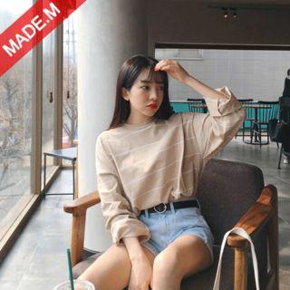 Crew-neck Striped Boxy-fit T-shirt