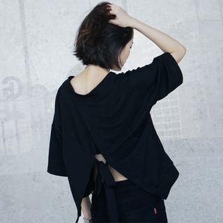 Open Tie-back V-neck Top