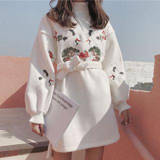 Embroidered Mini Pullover Dress