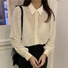 Balloon-sleeve Lace Shirt
