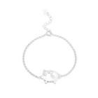 925 Sterling Silver Fashion Simple Pig Freshwater Pearl Bracelet Silver - One Size