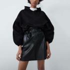 High Waist Pu A-line Skirt