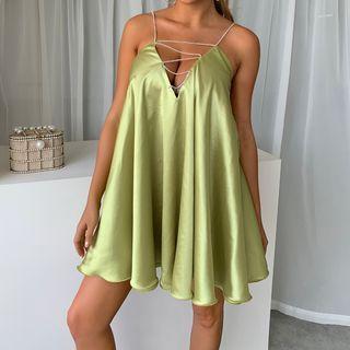 Spaghetti Strap Satin Flowy Tunic