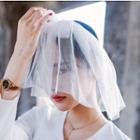 Short Wedding Mesh Veil White - One Size