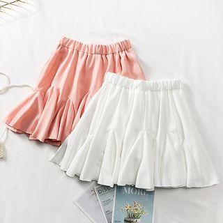 High-waist Plain Mini Skirt