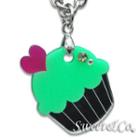 Sweet&co Mini Silver-green Cupcake Crystal Necklace Silver - One Size