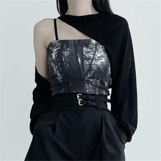 Print Tube Top / Plain Shrug